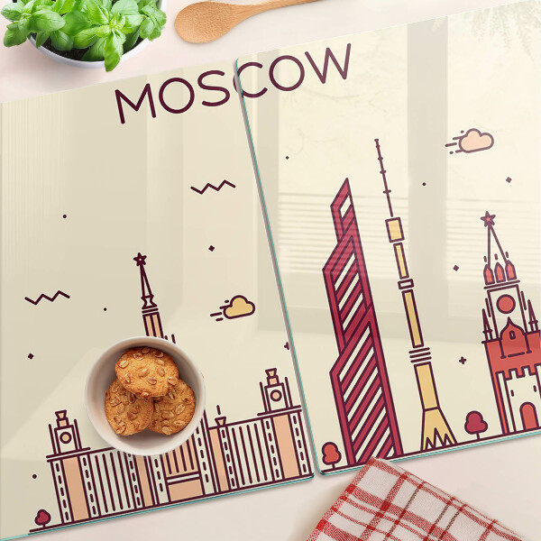 Planche à découper en verre Illustration de la ligne d'horizon de Moscou