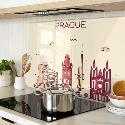 Planche à découper verre Prague - vue sur la ville