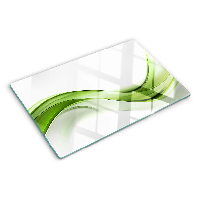 Planche à découper en verre Vagues abstraites vertes