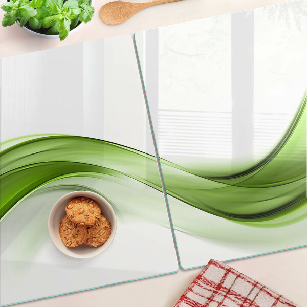 Planche à découper en verre Vagues abstraites vertes