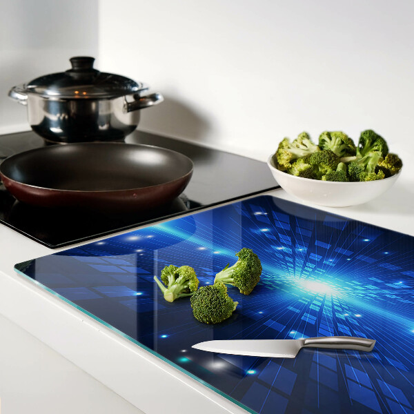 Planche à découper en verre Motif technologique dans les tons de bleu