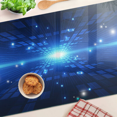 Planche à découper en verre Motif technologique dans les tons de bleu