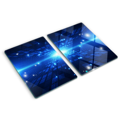 Planche à découper en verre Motif technologique dans les tons de bleu