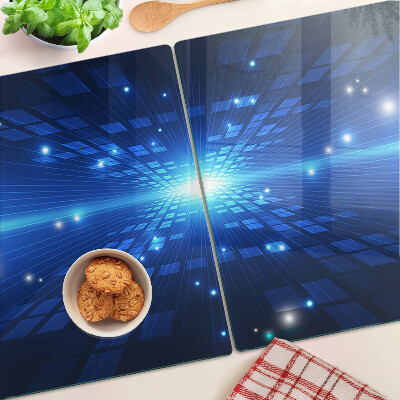 Planche à découper en verre Motif technologique dans les tons de bleu