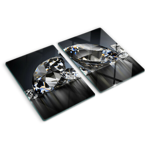 Planche à découper verre Diamants sur fond noir
