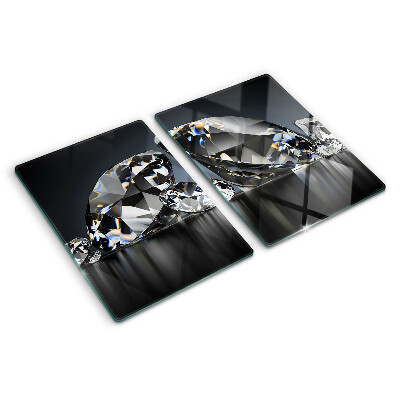 Planche à découper verre Diamants sur fond noir