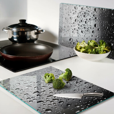 Planche à découper en verre Gouttes d'eau sur le verre
