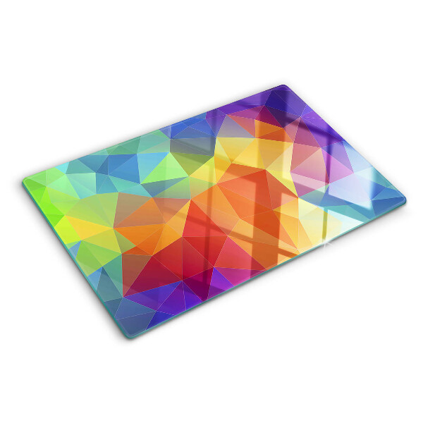 Planche à découper verre La géométrie des triangles colorés
