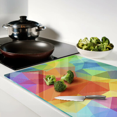 Planche à découper verre La géométrie des triangles colorés