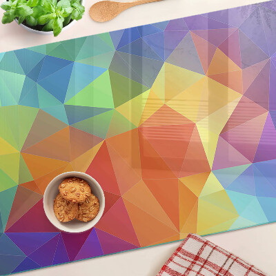 Planche à découper verre La géométrie des triangles colorés
