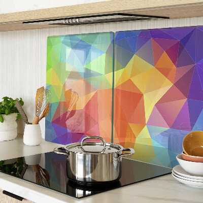 Planche à découper verre La géométrie des triangles colorés