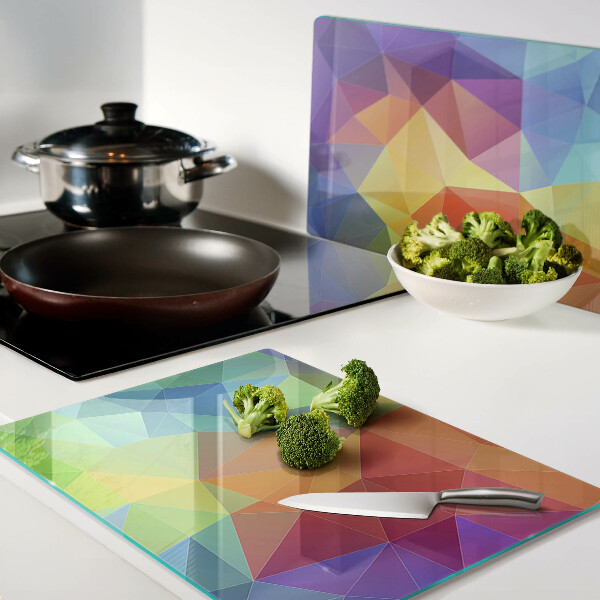 Planche à découper verre La géométrie des triangles colorés