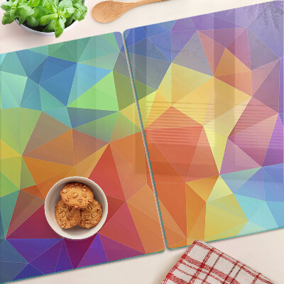Planche à découper verre La géométrie des triangles colorés