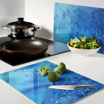 Planche à découper en verre Bulles d'eau et d'air