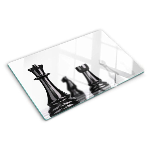 Planche à découper verre Échecs, Roi et Tour