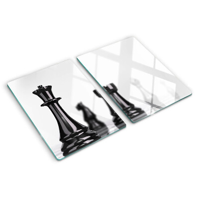 Planche à découper verre Échecs, Roi et Tour