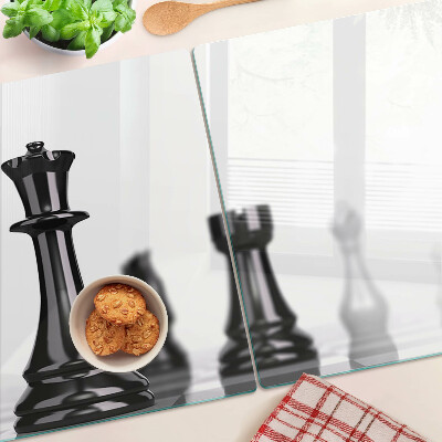 Planche à découper verre Échecs, Roi et Tour