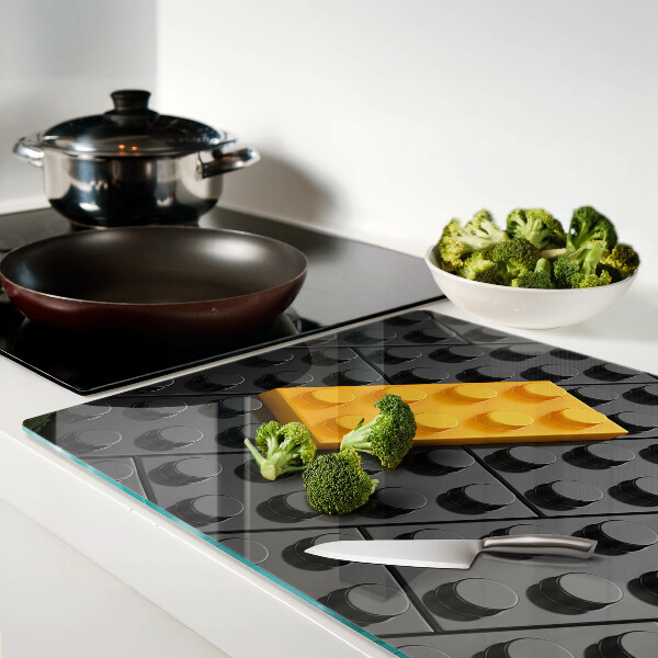 Planche à découper en verre Briques LEGO sur fond noir