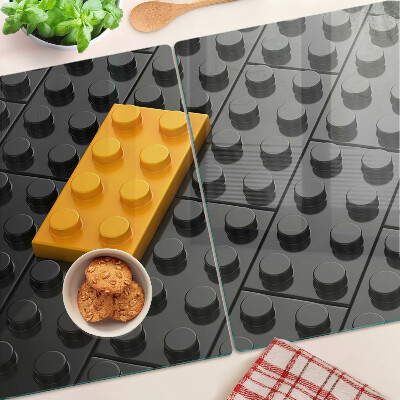 Planche à découper en verre Briques LEGO sur fond noir