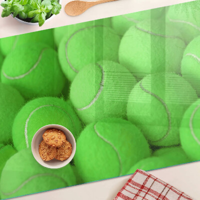 Planche à découper verre Balles de tennis sur fond vert