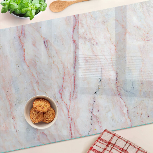 Planche à découper verre Motif marbré dans des tons de rose