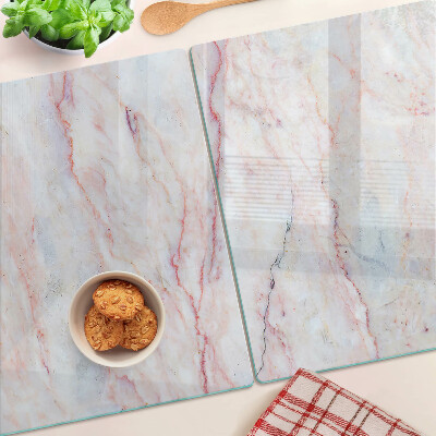 Planche à découper verre Motif marbré dans des tons de rose
