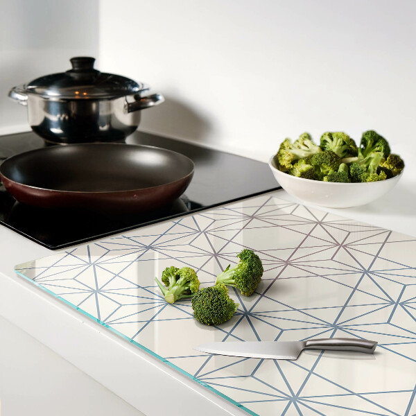 Planche à découper verre Géométrie avec des triangles et des lignes