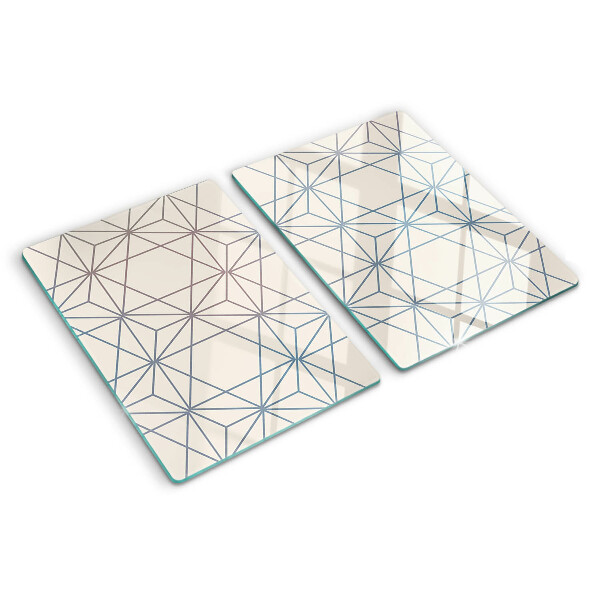 Planche à découper verre Géométrie avec des triangles et des lignes