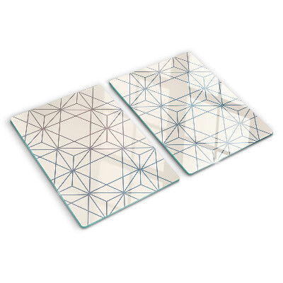 Planche à découper verre Géométrie avec des triangles et des lignes