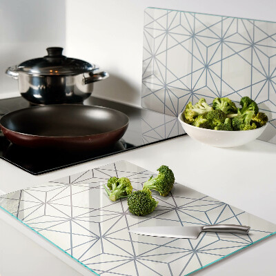Planche à découper verre Géométrie avec des triangles et des lignes