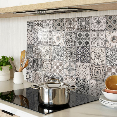 Planche à découper en verre Motifs de carreaux dans des tons de gris