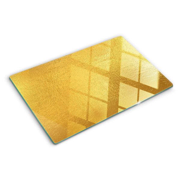 Planche à découper en verre Surface dorée avec reflets
