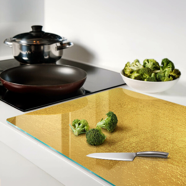 Planche à découper en verre Surface dorée avec reflets