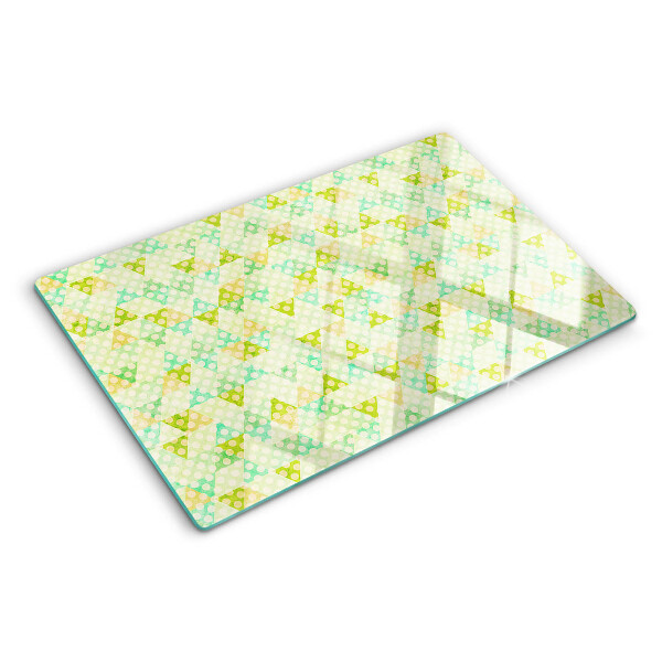 Planche à découper en verre Géométrie aux couleurs pastel