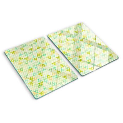 Planche à découper en verre Géométrie aux couleurs pastel