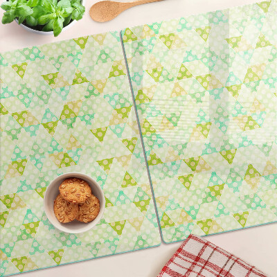 Planche à découper en verre Géométrie aux couleurs pastel