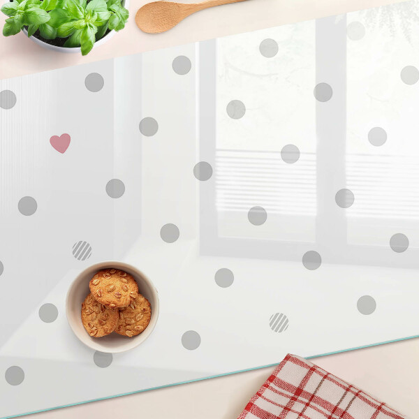 Planche à découper en verre Des points et un cœur