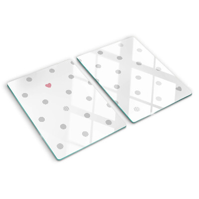 Planche à découper en verre Des points et un cœur