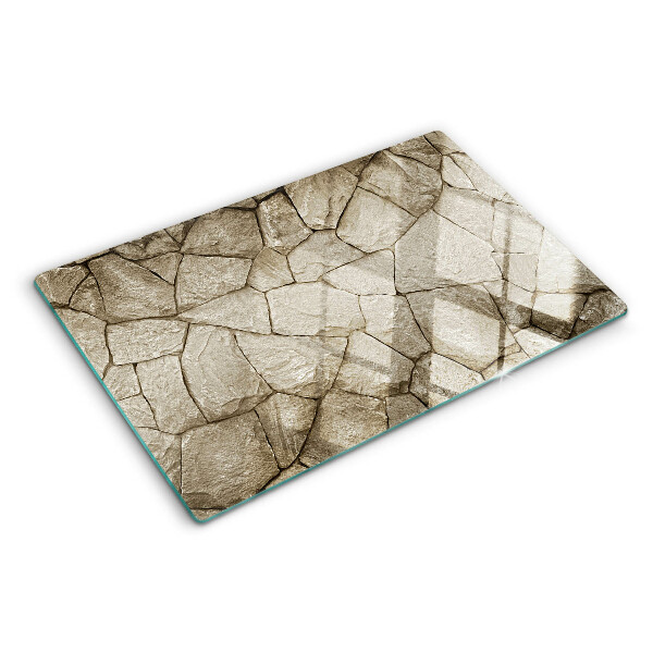 Planche à découper en verre Mosaïque de pierre dans les tons de brun