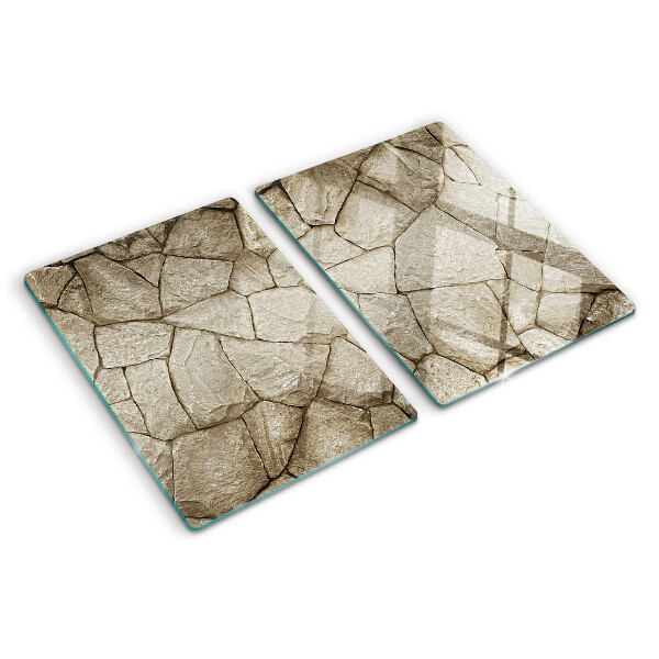 Planche à découper en verre Mosaïque de pierre dans les tons de brun