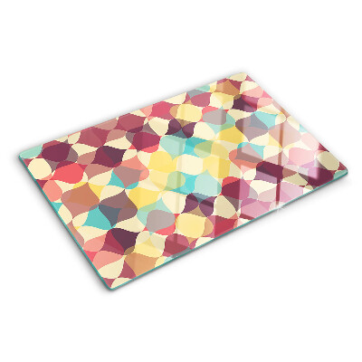 Planche à découper verre La géométrie des cercles colorés