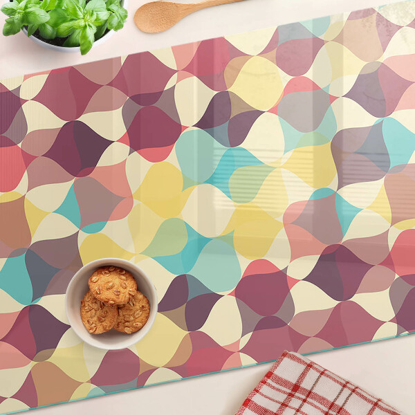 Planche à découper verre La géométrie des cercles colorés