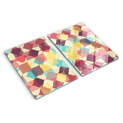 Planche à découper verre La géométrie des cercles colorés