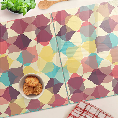 Planche à découper verre La géométrie des cercles colorés