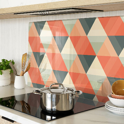 Planche à découper en verre Triangles dans les tons orange