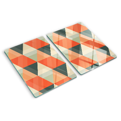Planche à découper en verre Triangles dans les tons orange