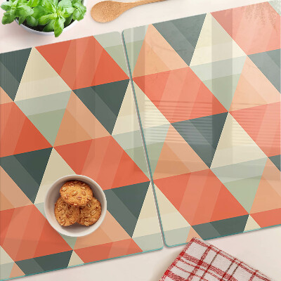 Planche à découper en verre Triangles dans les tons orange