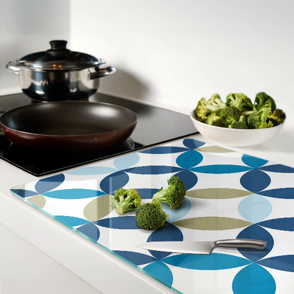 Planche à découper verre Feuilles géométriques de différentes couleurs