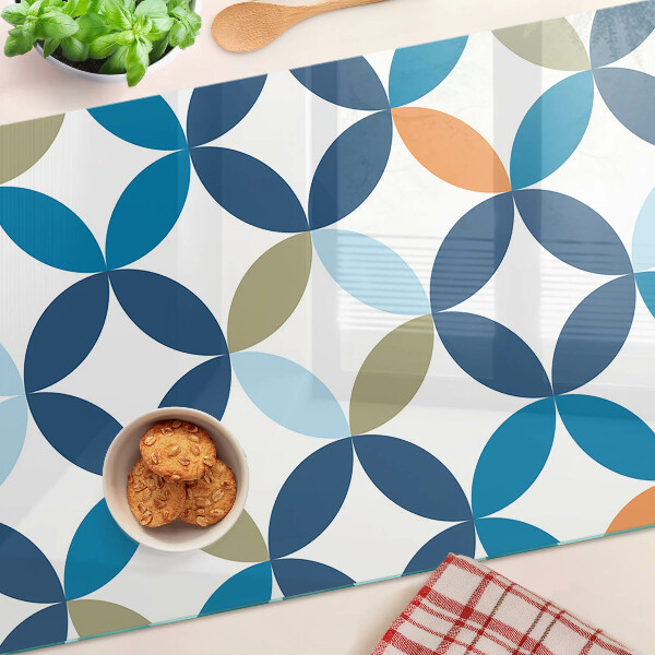 Planche à découper verre Feuilles géométriques de différentes couleurs