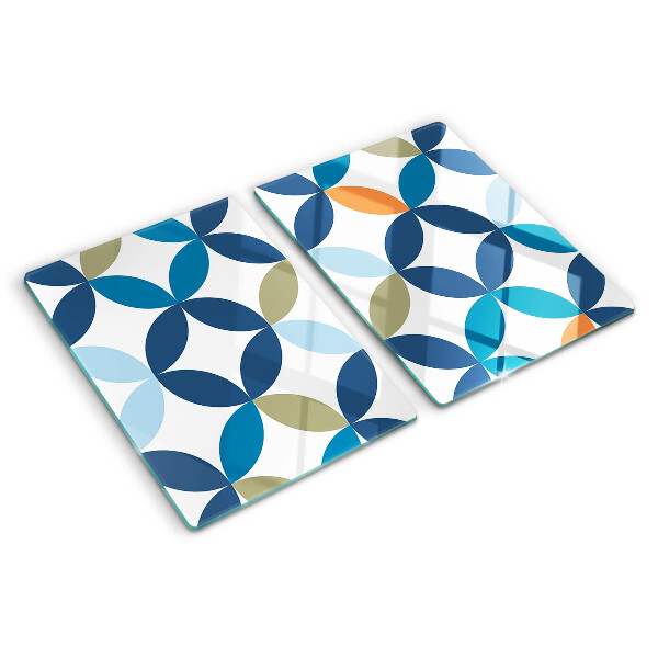 Planche à découper verre Feuilles géométriques de différentes couleurs
